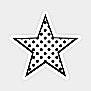 Black Polka Dot on White Star Magnet