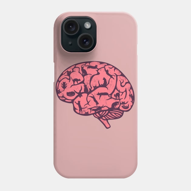 catBrain Phone Case by inkonfiremx