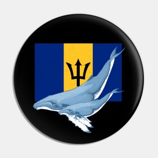 Flag of Barbados with Humpback Whales Pin