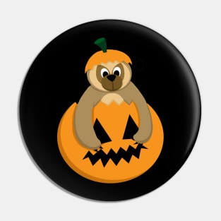 Pumpkin Sloth Pin