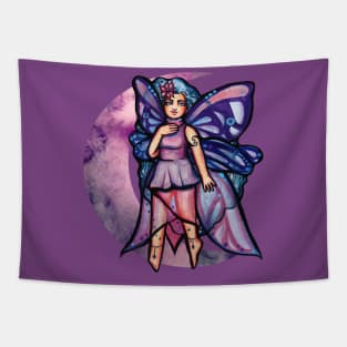 Purple Moon Fairy Tapestry