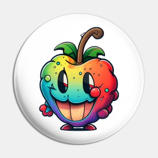 Colourful cartoon apple Pin