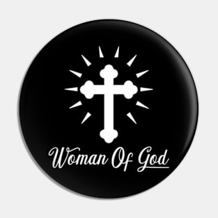 Woman Of God - Cross Bottony - White - Christian Series 11W Pin