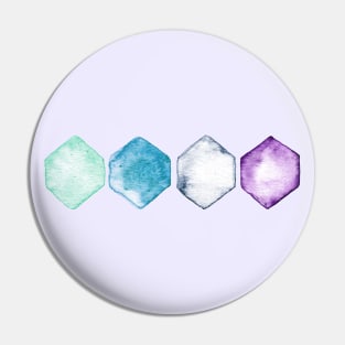 Watercolour Hexagons Pin