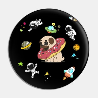 Funny Pug Center of Space Pin