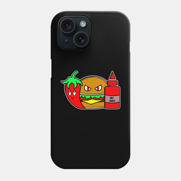 Hot Sauce Spicy Cheeseburger Phone Case by MaystarUniverse