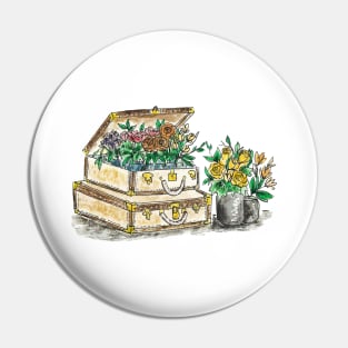 Flower Suitcase Pin