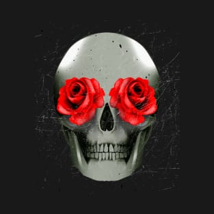 Skull With Red Roses T-Shirt