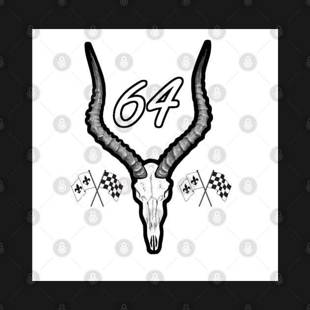 64 Impala Skull White Number by ThornyroseShop