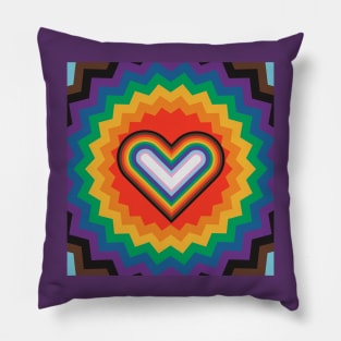 Heart Pride Colorful Design Pillow