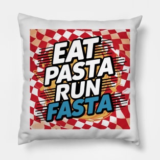 eat pasta run fasta Pillow