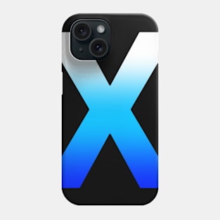 Blue Letter X Phone Case