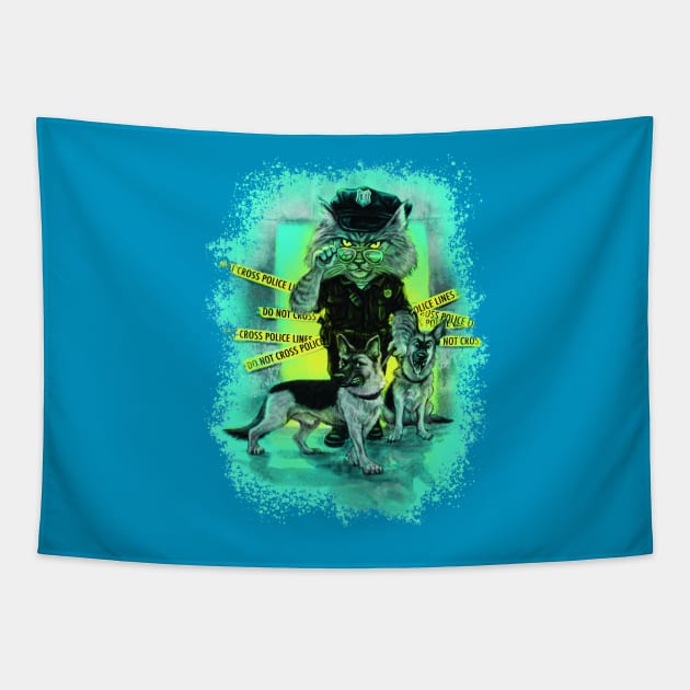 SUPER CAT K-9 PATROL Tapestry by Mudge