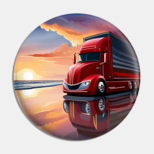 Big Rig Ocean Sunset Pin