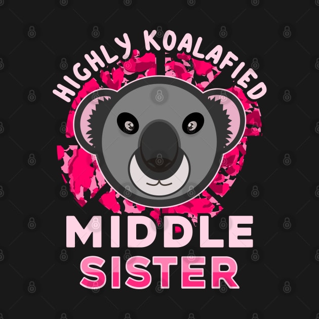 Koala Bear Highly Koalafied Middle Sister Pink Text by JaussZ