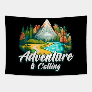 Adventure Calling Outdoor Explorer Camping Tapestry