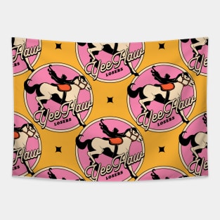 Yee Haw Black Cat Pattern in yellow Tapestry