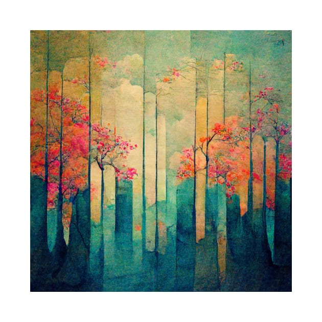 Trees In A Asian Painting, by AmazinfArt