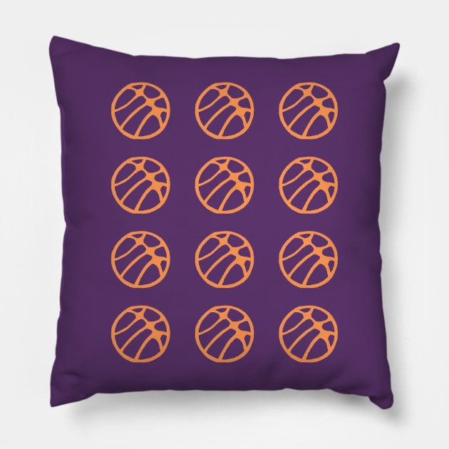 Basketball Ball Pattern Orange and Dark Purple Pillow by OneLook