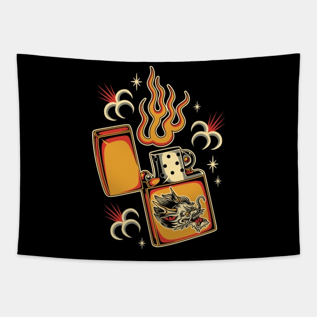 Dragon lighter Tapestry by Abrom Rose