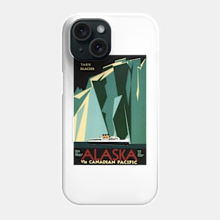 Alaska Taku Glacier Art Deco Advertisement Vintage Steamship Phone Case