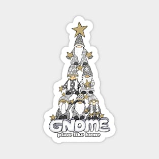 Gnome Place Like Home- silver Magnet