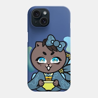 Sitting Geisha (Blue) Phone Case