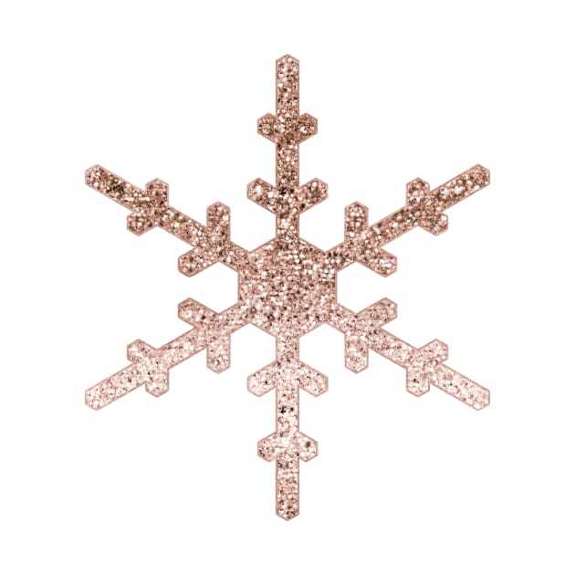 Sparkling rose gold glitter single snowflake by RoseAesthetic