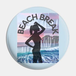 Beach Break (bikini girl silhouette) Pin
