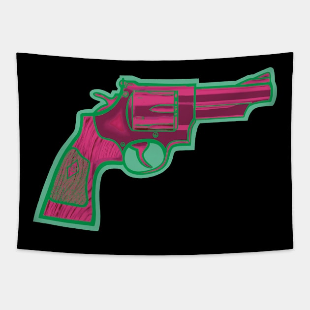 .44 Magnum Revolver Tapestry by Art from the Blue Room