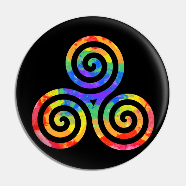 Tie dye Celtic Swirls Pin by madeinchorley