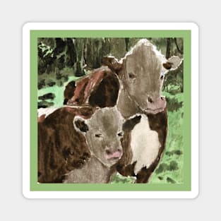 Watercolor Cows Magnet