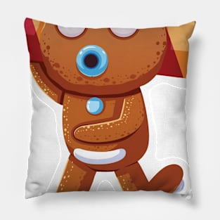 Christmas Sticker, Ginger Man Sticker Pillow