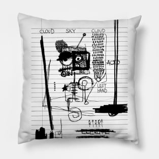 Weather System Doodle Black Pillow