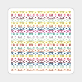 Colorful Hugs and Kisses Pattern Magnet