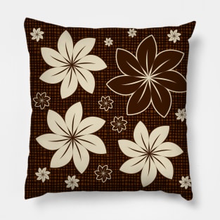 Brown floral design Pillow