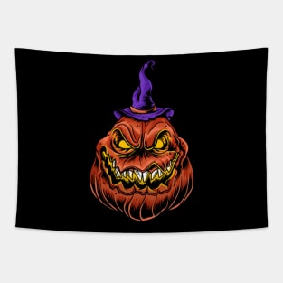 Pumpkin witch Tapestry