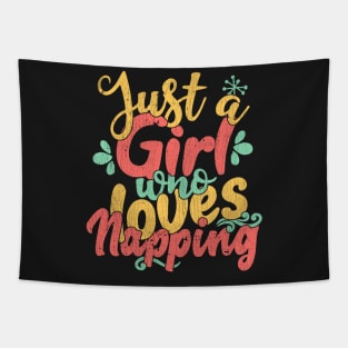 Just A Girl Who Loves Napping Gift graphic Tapestry