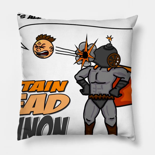 Captain Head Cannon Pillow by J Dubble S Productions