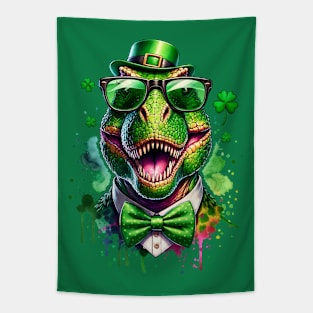 St Patricks Day T Rex Dinosaur Ireland Colors Tapestry