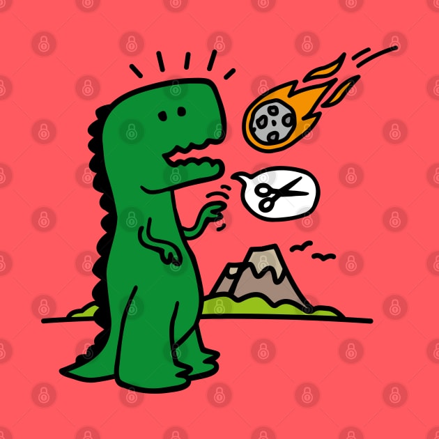 Rock paper scissors T-rex funny dinosaur comet by LaundryFactory