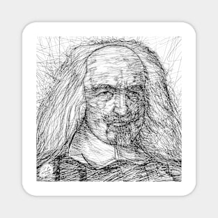 THOMAS HOBBES Ink portrait Magnet
