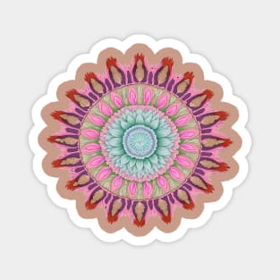 Abstract Circle Pattern With Floral Elements 11 Magnet