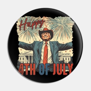Patriotic Trump Firewoks Happy 4th Of July Independence Day Pin