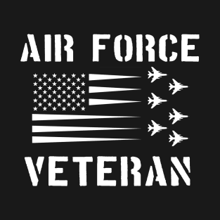 Air Force Veteran US Flag Contrail F-100 Super Sabre T-Shirt