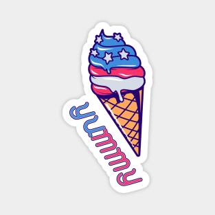 Patriotic Ice Cream Yummy USA Magnet