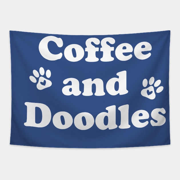 Goldendoodle Gift Coffee and Doodles Tapestry by kmcollectible