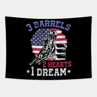 3 Barrels 2 Hearts 1 Dream I Horseback Riding Tapestry