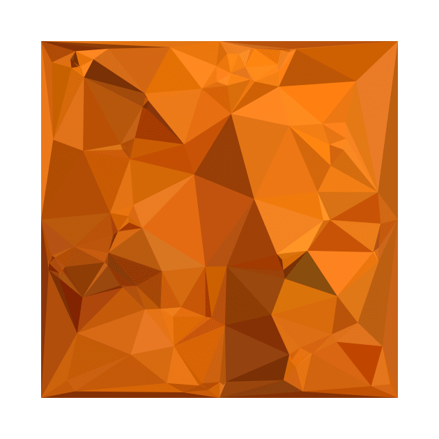 Dark Orange Carrot Abstract Low Polygon Background by retrovectors