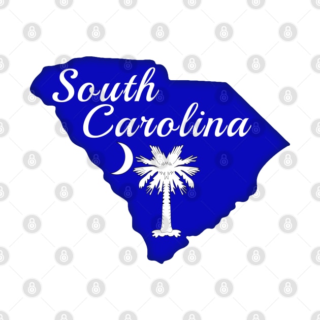 South Carolina State Shape, Palmetto Tree, Moon by Roly Poly Roundabout